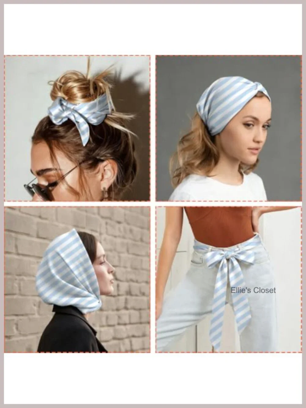 Silk Feeling Square Satin Headscarf Hair Wrap Bandana Trendy Aesthetic